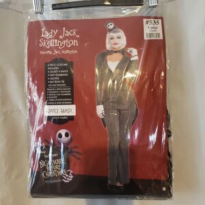 Nightmare Before Christmas Jack Skellington Costume Womens Large Adult Pinstripe